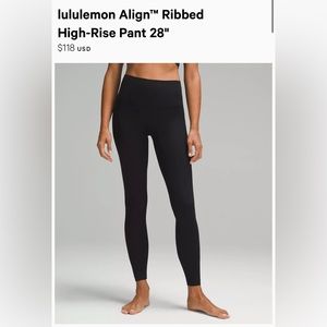 Lululemon Align Ribbed High Rise Pant